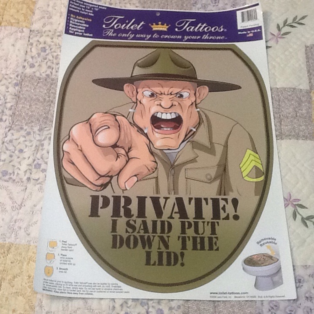 Toilet Tattoo ArmyPrivateLid Cover Decor Reusable